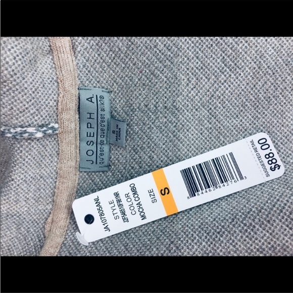 Joseph A Neutral Plaid Hoodie Long Sleeves Open Front Cardigan Size Small - Picture 10 of 10